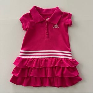 Adidas 3 Months Baby Girl Pink Polo Ruffle Dress